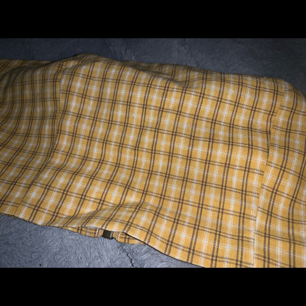 SOLD - ‼️ F21 Yellow & White Plaid Cropped Bandeau Top ‼️ - Picture 2 of 4